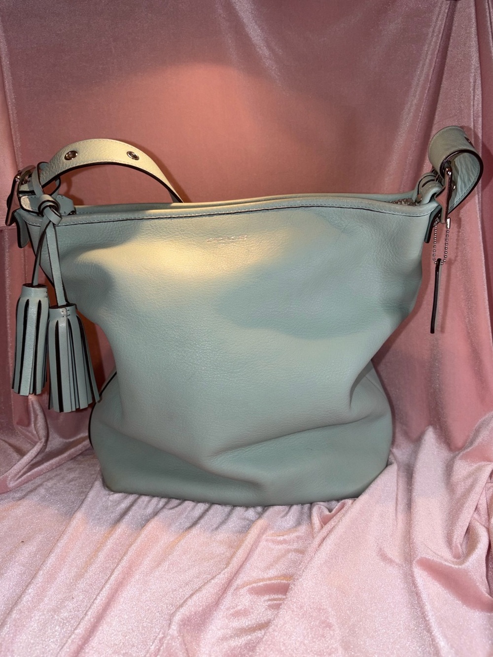 Vintage Authentic Coach Legacy Tassel Duffle | Mint Green | No K1275-19889